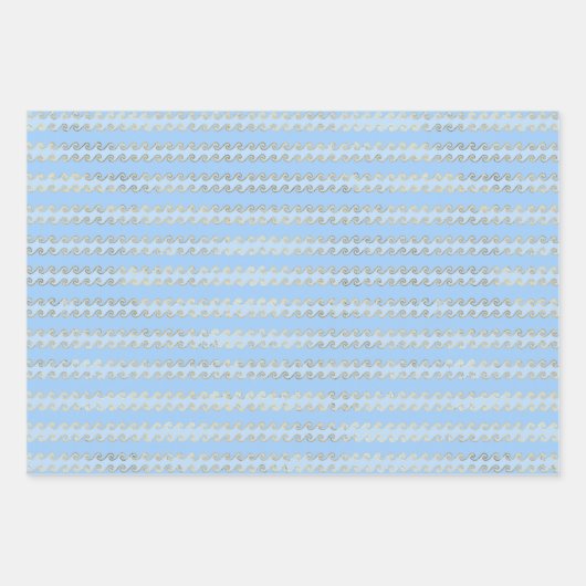 Metallic goudblauwe Zeeen golven onder de Zeeen ze Inpakpapier Vel (Voorkant 2)