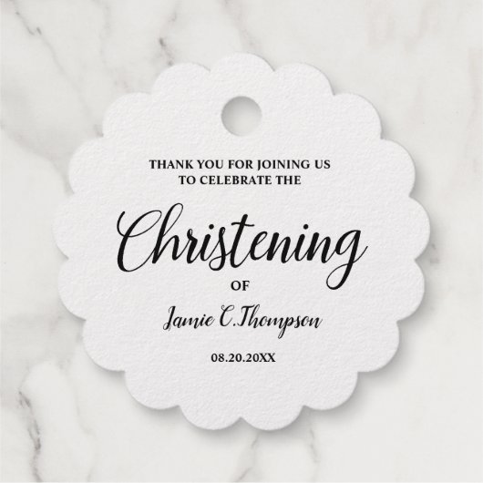 Metallic gouden doopsel Baby Dank u Gift Bedankjes Labels (Achterkant)