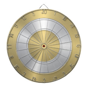 Metallic gouden en zilveren cirkels dartbord