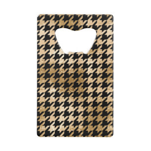 Metallic gouden honden tand, mode patroon. kredietkaart flessenopener