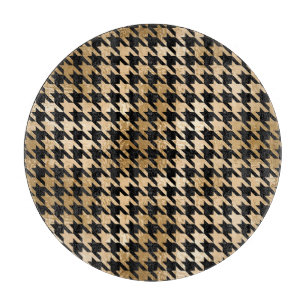 Metallic gouden honden tand, mode patroon. snijplank
