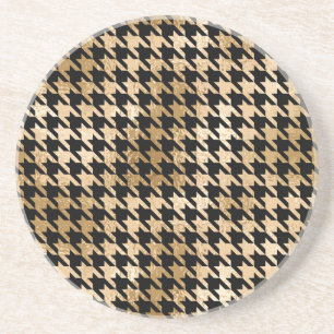 Metallic gouden honden tand, mode patroon. zandsteen onderzetter