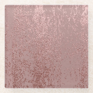 Metallic gouden textuur, roos kwarts. glazen onderzetter
