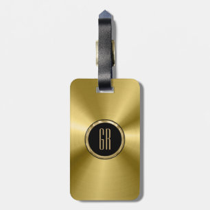 Metallic gouden tinten roestvrij staal look bagagelabel