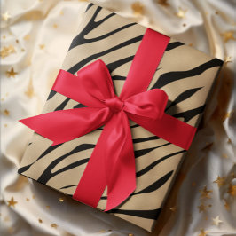 Metallic gouden zebrapatroon cadeaupapier