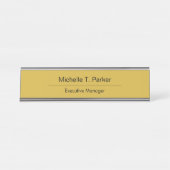 Metallic goudkleurelegante minimalistisch bureau naambordje (Voorkant)