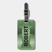 Metallic Green Masculine Geometric Design Bagagelabel (Voorkant verticaal)