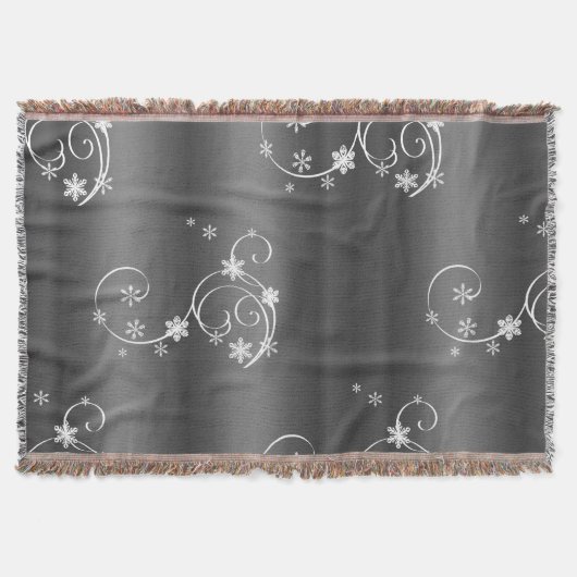 Metallic Grey Kerstmis Deken (Voorkant)