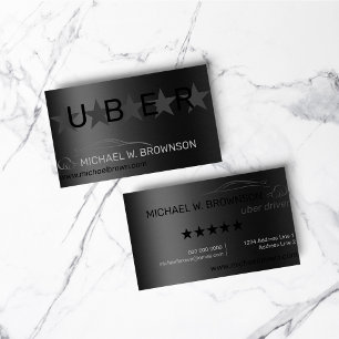 Metallic Grey Silver Minimal Driver Auto Visitekaartje