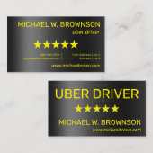 Metallic grijs geel moderne minimale driver visitekaartje (Voorkant / Achterkant)