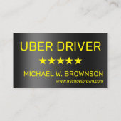 Metallic grijs geel moderne minimale driver visitekaartje (Achterkant)