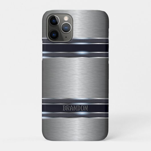 Metallic grijs industrieel geometrisch ontwerp Case-Mate iPhone case (Achterkant)