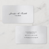 Metallic grijs minimalistisch professioneel plaatj visitekaartje (Voorkant / Achterkant)