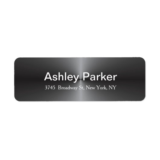 Metallic grijs modern elegant stijlvol trendy etiket (Voorkant)