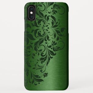 Metallic groene achtergrond met donkere groene kan iPhone XS max hoesje