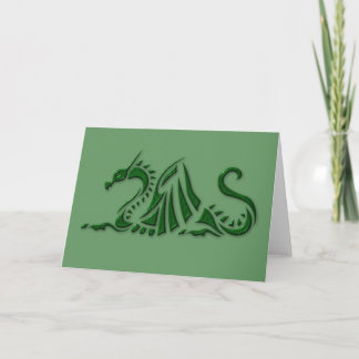 Metallic groene draak kaart