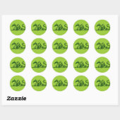 Metallic groene draak ronde sticker (Vel)