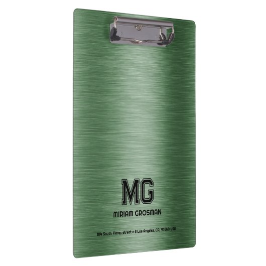 Metallic groene textuur aangepaste zwarte tekst klembord (Rechts)