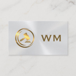 Metallic Hamer Logo Recht Advocaat Visitekaartje