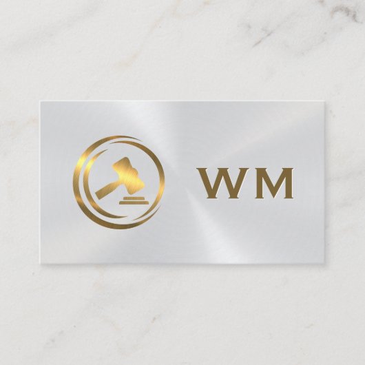 Metallic Hamer Logo | Recht | Advocaat Visitekaartje (Voorkant)