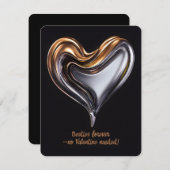 Metallic Hart Vriend Happy Galentine's Day Kaart (Voorkant / Achterkant)