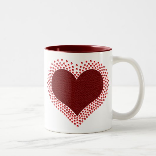 Metallic hartslag Mok, rood Tweekleurige Koffiemok (Rechts)