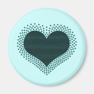 Metallic hartwals Magnet, Blauwgroen Magneet