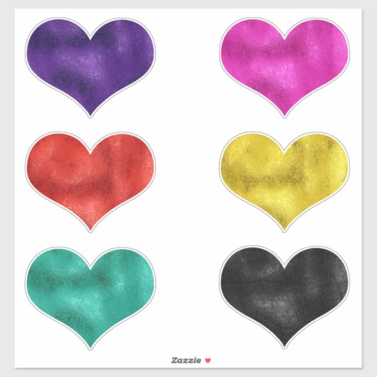 Metallic Hearts Faux Metallic Texture Sticker (Vel)