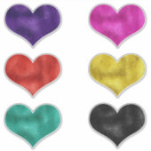 Metallic Hearts Faux Metallic Texture Sticker (Voorkant)