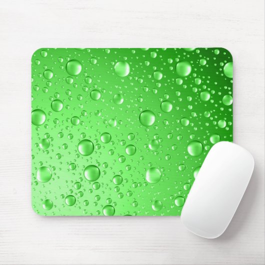 Metallic heldere groene Abstracte Regen druppels Muismat (Met muis)