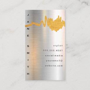 Metallic High Gloss Brass Scribble Visitekaartje