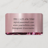 Metallic holografisch roze visitekaartje (Achterkant)