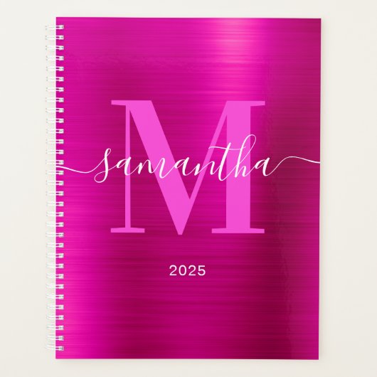 Metallic Hot Pink Signature Monogram 2025 Planner (Voorkant)