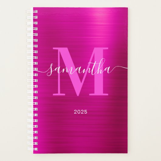 Metallic Hot Pink Signature Monogram 2025 Planner (Voorkant)
