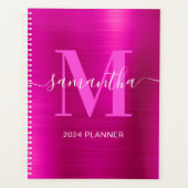 Metallic Hot Pink Signature Monogram Planner (Voorkant)