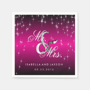 Metallic hot-roze ster lampjes design servetten