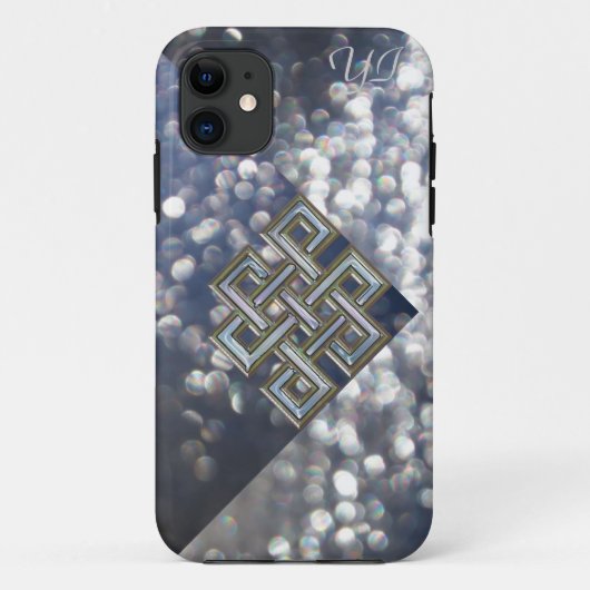 Metallic Keltic Knot Glitter Monogram Hoesje. Case-Mate iPhone Case (Achterkant)