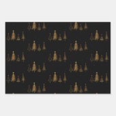 Metallic kerstbomen Black Inpakpapier Vel (Voorkant 2)