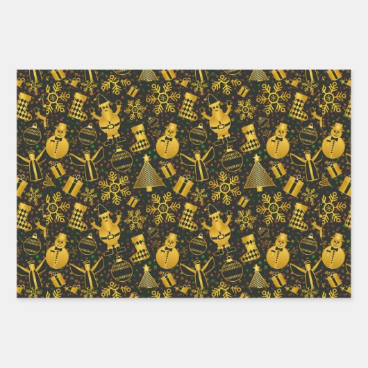 Metallic kerstcollage inpakpapier vel (Voorkant 2)