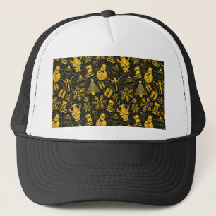 Metallic kerstcollage trucker pet