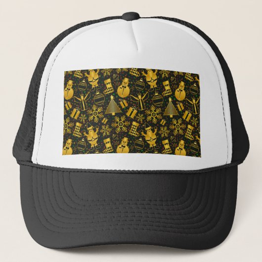 Metallic kerstcollage trucker pet (Voorkant)