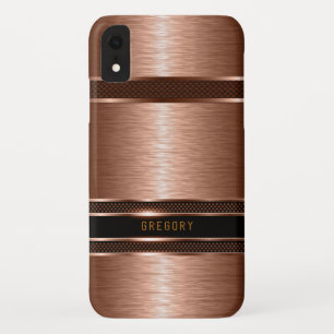 Metallic koper bruin geometrisch ontwerp 2 iPhone XR hoesje