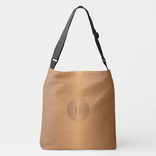 Metallic koper gouden naam monogram stijlvolle gla crossbody tas (Achterkant)