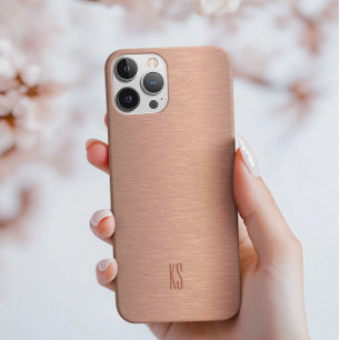 Metallic koper textuur look achtergrond iPhone 16 pro hoesje