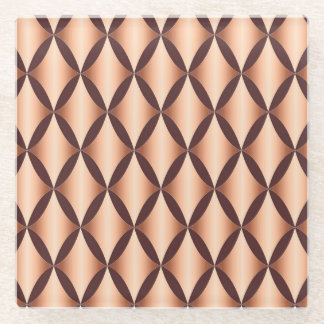 Metallic koperdiamant,  patroon. glazen onderzetter