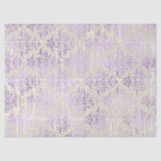 Metallic lavender Damask op sprint-ontkoppeling Tissuepapier (Voorkant)