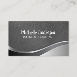 Metallic Leather Emboss Lettering Business Card Visitekaartje