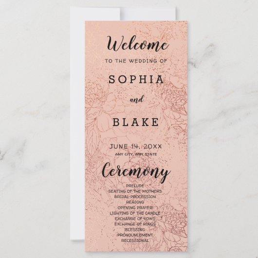 Metallic Light Programme de mariage orange et flor (Devant)