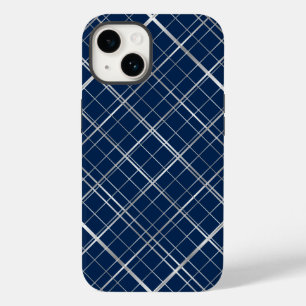 Metallic Lijst Pattern.b D Blue BG Case-Mate iPhone 14 Hoesje