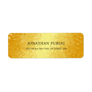 Metallic look Faux Gold Hearts Elegant Sjabloon Etiket